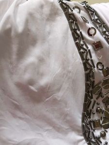 STUD&amp;SEQUIN BUSTIER BODYCON