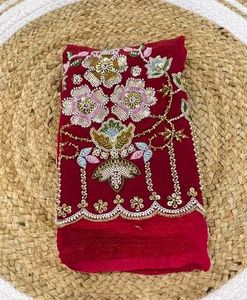 Gorgeous Red Embroidered with handwork Blouse