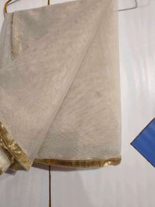 Women Off White Gown With Dupatta