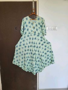 Pista Green Colour Anarkali Dress