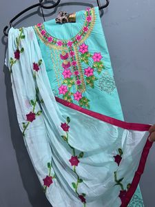 Thread Work Embroidery Suit With Beautiful Duppta