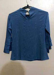 Stylish Blue Floral Top