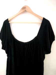 Black Scoop Neck Top