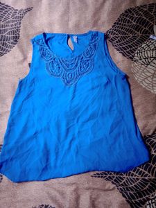 Blue Lace Tank Top