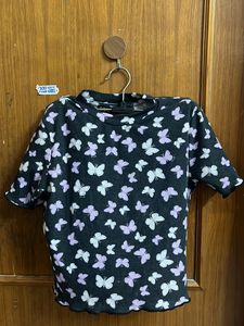 Butterfly Printed Crop Top