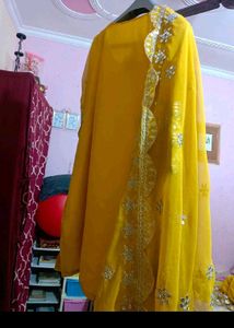 Yellow Embroidered Indian Suit