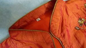 Elegant Orange Embroidered gown