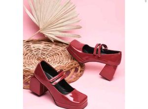 RED/MAROON MARY JANE HEELS