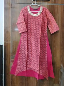 Orange Embellished Kurta