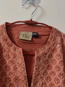 Elegant Peach Embroidered Kurta
