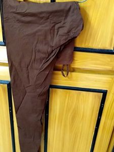 Brown Knee Length Cotton Kurti And Bottom
