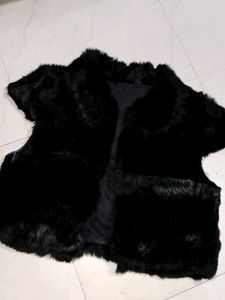 Black Faux Fur Vest