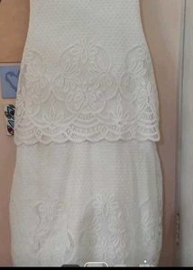 White Lace Overlay Dress