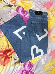 Heart Print Jeans