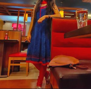 Blue Printed Kurta Set With Pant And Dupatta