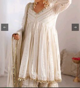 Mal Chanderi Anarkali Suit