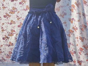 Blue Floral Skirt