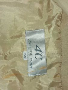 Vintage Beige Wool Blend Long Coat