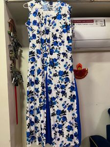 Gorgeous Ethnic White Floral Gown for Festival