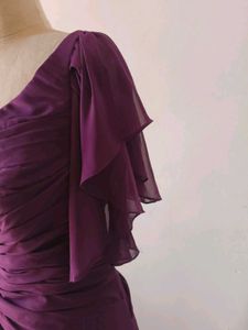 Elegant Purple One-Shoulder Gown