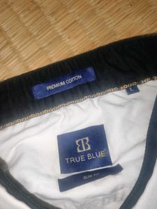 True blue branded l size  Shirt