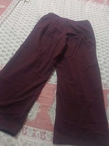 Burgundy Wide Leg Pants