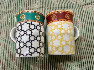 Set of 2 Decorative Coffee Mugs