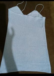 Shiny Blue Basic Top