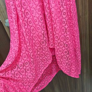 Pink Lace Asymmetric Dress