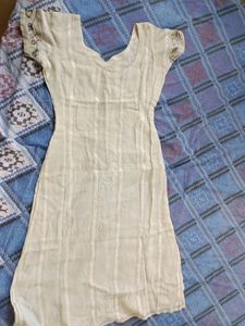 Cream Kurta With Work