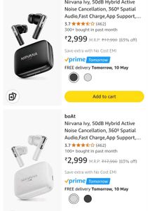boAt Nirvana Ivy, 50dB  ANC, Airdopes, Headphone