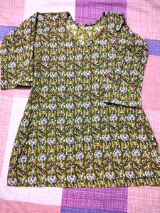 Green Floral Print Kurti