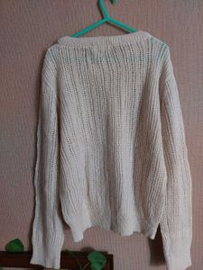 Beige Knit Pullover Sweater