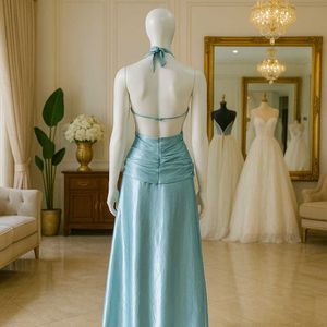 Sale🎉🎊Elegant Blue Halter Gown