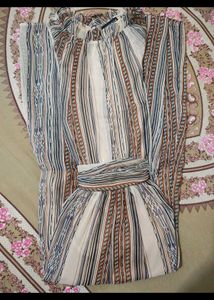 Elegant Striped Midi Dress (34-36)