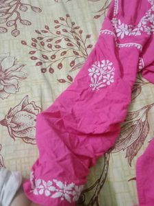 Pink chikankari Kurta