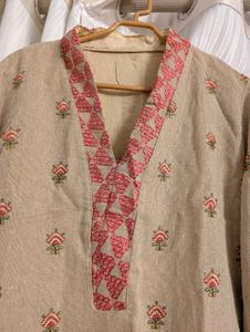 Jute Embroidered Suit Set