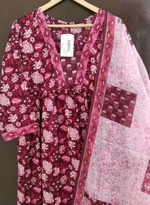 New Cotton Anarkali Suit Set