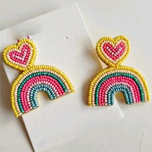 Rainbow Heart Earrings🌈