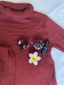 Burgundy Turtleneck Sweater