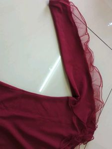 Stylish Maroon Top with Ruffles