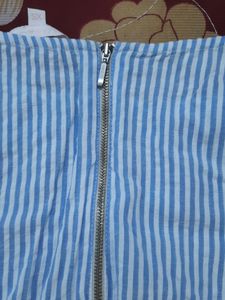An Unused Mast And Harbour Peplum Striped Dress
