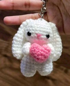 Bunny Crochet Keychain