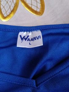 Blue Long Sleeve Crop Top