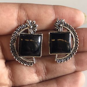 Black Square Earrings