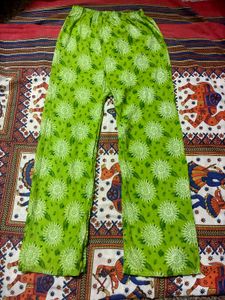 🌿Leafy Lime Green Printed Palazzo – Breezy Summer