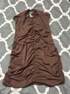 Brown Cutout Mini Dress
