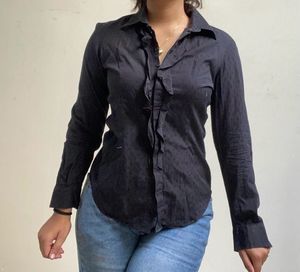 Black Ruffle Shirt