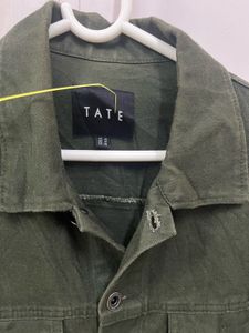 TATE Olive Green Denim Jacket