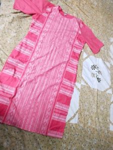 Pink Printed Kurta